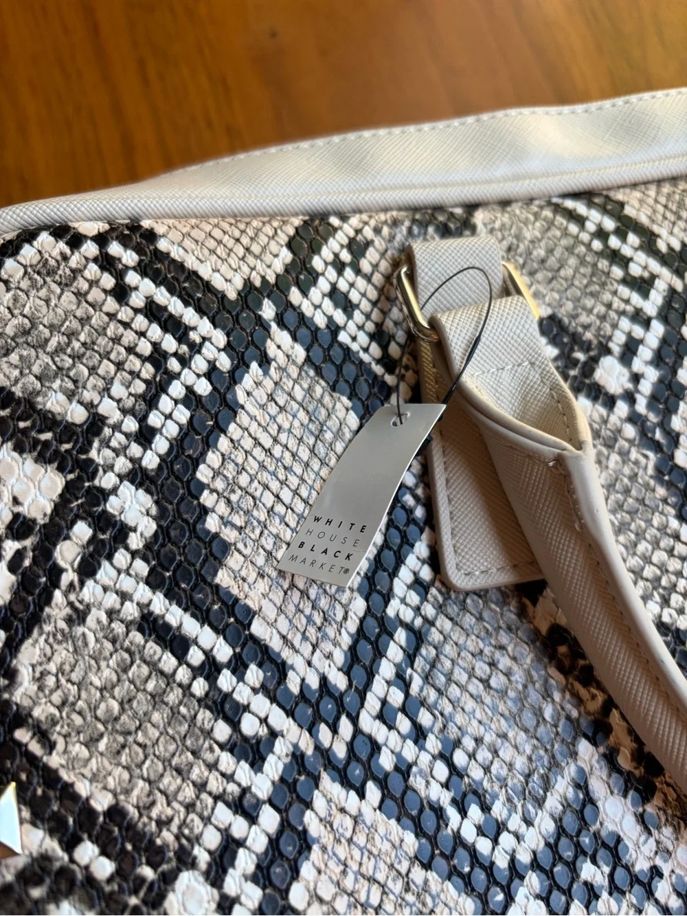 WHBM Snake Print Studded Laptop Bag Briefcase NWT